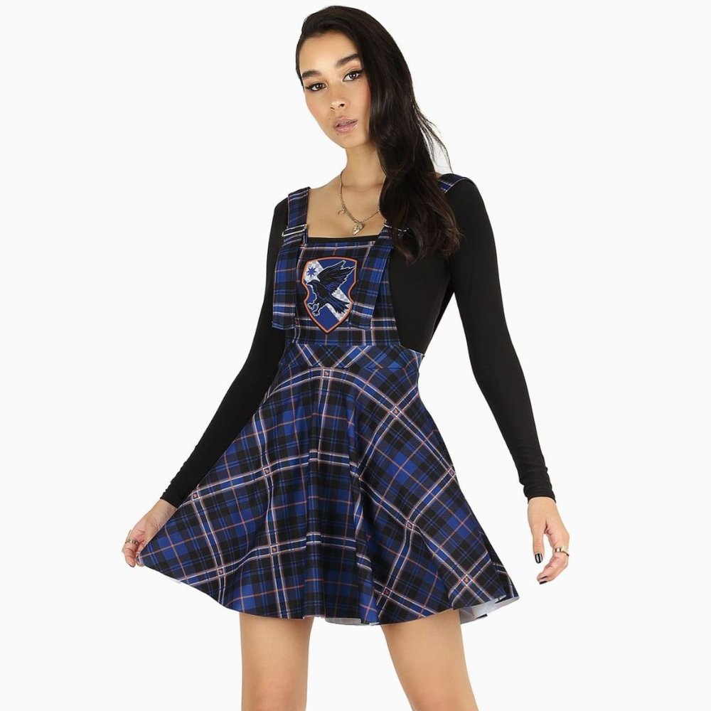 ISO Blackmilk Ravenclaw Blue Plaid Tartan Apron Mini Dress in M or L